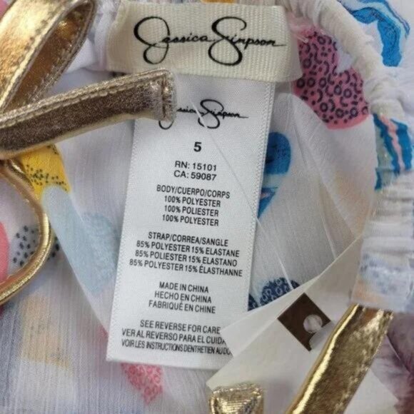 Jessica Simpson Heart-Print Chiffon Cover Up Size 5 - Picture 6 of 7